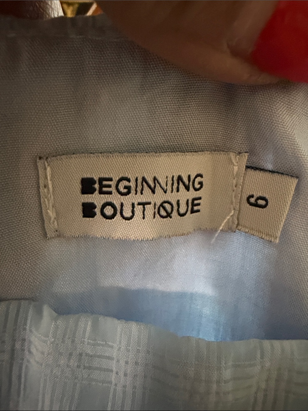 NWOT Beginning Boutique Light Blue Gingham Peplum Cami Top - Picture 2 of 5